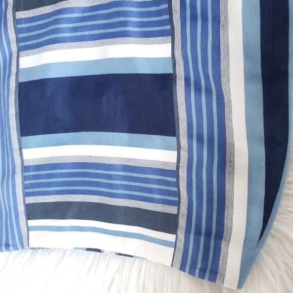 J. McLaughlin Martinique Skirt Pencil Blue Striped Rayon White 6 - Picture 7 of 10